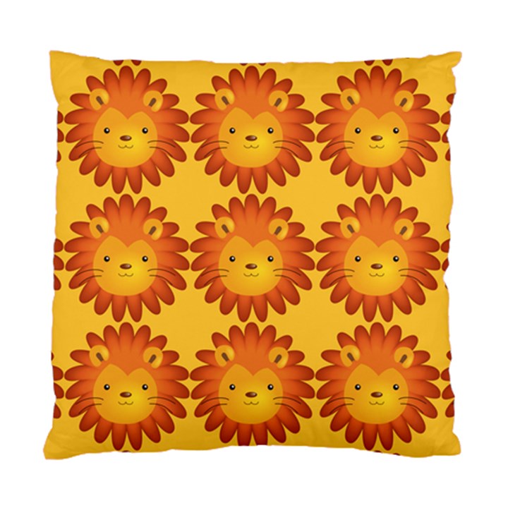 Cute Lion Face Orange Yellow Animals Standard Cushion Case (One Side)