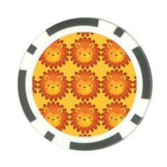 Cute Lion Face Orange Yellow Animals Poker Chip Card Guard (10 Pack) by Mariart