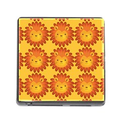 Cute Lion Face Orange Yellow Animals Memory Card Reader (square) by Mariart