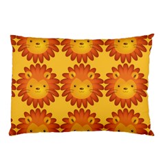 Cute Lion Face Orange Yellow Animals Pillow Case (two Sides) by Mariart