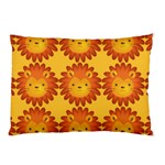 Cute Lion Face Orange Yellow Animals Pillow Case (Two Sides) Front