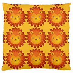 Cute Lion Face Orange Yellow Animals Standard Flano Cushion Case (one Side) by Mariart