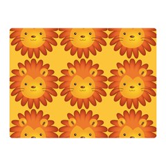 Cute Lion Face Orange Yellow Animals Double Sided Flano Blanket (mini)  by Mariart