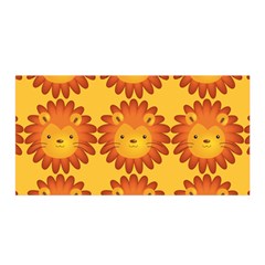 Cute Lion Face Orange Yellow Animals Satin Wrap by Mariart