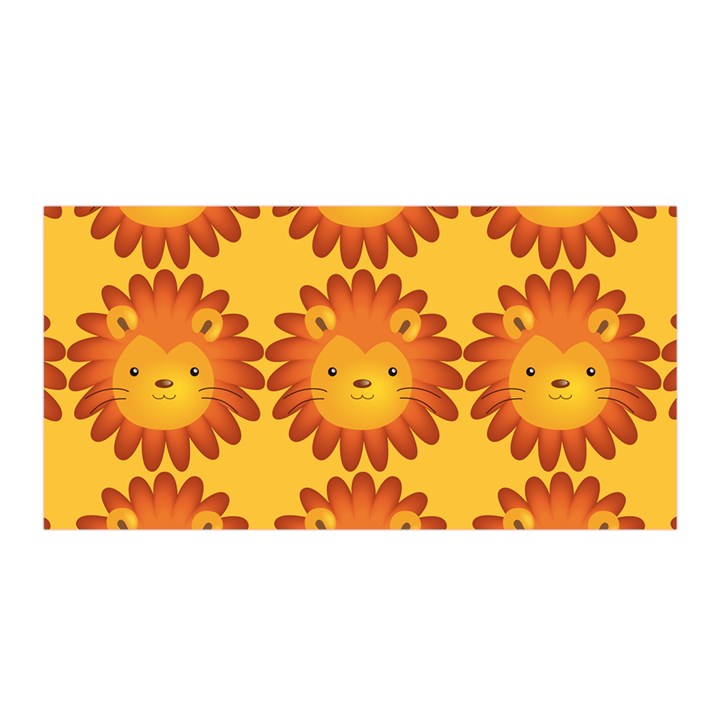 Cute Lion Face Orange Yellow Animals Satin Wrap