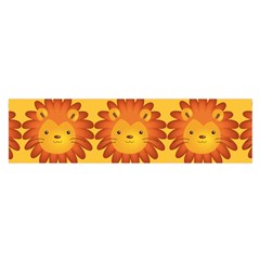 Cute Lion Face Orange Yellow Animals Satin Scarf (oblong) by Mariart