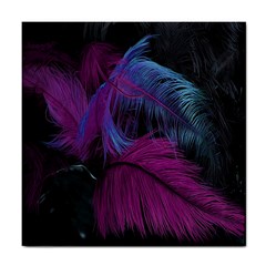 Feathers Quill Pink Black Blue Tile Coasters by Mariart