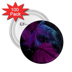 Feathers Quill Pink Black Blue 2 25  Buttons (100 Pack)  by Mariart