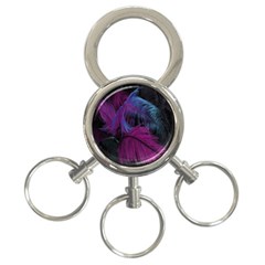 Feathers Quill Pink Black Blue 3-ring Key Chains by Mariart