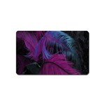 Feathers Quill Pink Black Blue Magnet (Name Card) Front