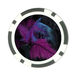 Feathers Quill Pink Black Blue Poker Chip Card Guard by Mariart