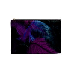 Feathers Quill Pink Black Blue Cosmetic Bag (medium)  by Mariart