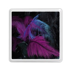 Feathers Quill Pink Black Blue Memory Card Reader (square)  by Mariart