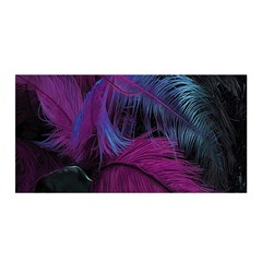 Feathers Quill Pink Black Blue Satin Wrap by Mariart