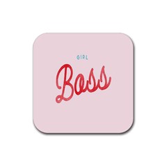 Girl Boss Pink Red Blue Sexy Rubber Coaster (Square) 