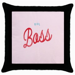 Girl Boss Pink Red Blue Sexy Throw Pillow Case (Black)