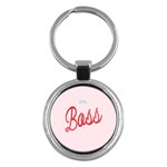 Girl Boss Pink Red Blue Sexy Key Chains (Round)  Front