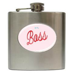 Girl Boss Pink Red Blue Sexy Hip Flask (6 oz)