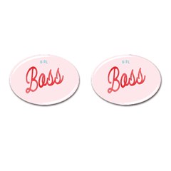 Girl Boss Pink Red Blue Sexy Cufflinks (Oval)