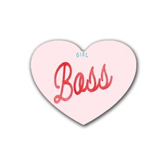 Girl Boss Pink Red Blue Sexy Rubber Coaster (Heart) 