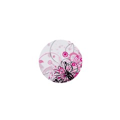 Wreaths Frame Flower Floral Pink Black 1  Mini Buttons by Mariart