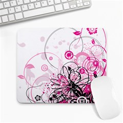 Wreaths Frame Flower Floral Pink Black Large Mousepads by Mariart