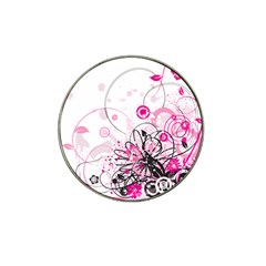 Wreaths Frame Flower Floral Pink Black Hat Clip Ball Marker by Mariart