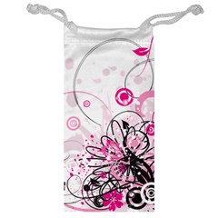 Wreaths Frame Flower Floral Pink Black Jewelry Bag by Mariart