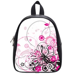 Wreaths Frame Flower Floral Pink Black School Bags (small)  by Mariart