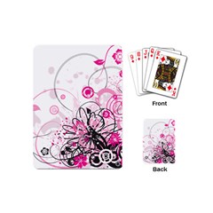 Wreaths Frame Flower Floral Pink Black Playing Cards (mini)  by Mariart