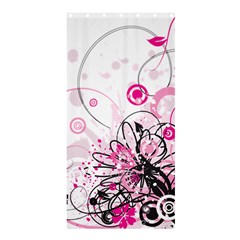 Wreaths Frame Flower Floral Pink Black Shower Curtain 36  X 72  (stall)  by Mariart