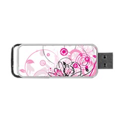 Wreaths Frame Flower Floral Pink Black Portable Usb Flash (two Sides) by Mariart