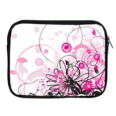 Wreaths Frame Flower Floral Pink Black Apple Ipad 2/3/4 Zipper Cases by Mariart