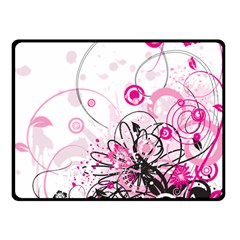 Wreaths Frame Flower Floral Pink Black Double Sided Fleece Blanket (small)  by Mariart