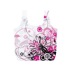 Wreaths Frame Flower Floral Pink Black Full Print Recycle Bags (s)  by Mariart