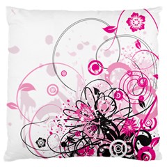 Wreaths Frame Flower Floral Pink Black Standard Flano Cushion Case (two Sides) by Mariart