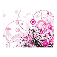 Wreaths Frame Flower Floral Pink Black Double Sided Flano Blanket (mini)  by Mariart