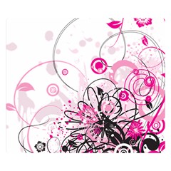 Wreaths Frame Flower Floral Pink Black Double Sided Flano Blanket (small)  by Mariart