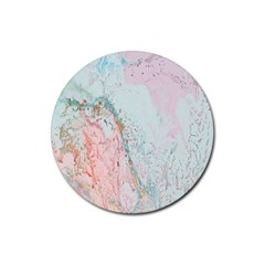 Geode Crystal Pink Blue Rubber Round Coaster (4 Pack)  by Mariart