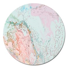 Geode Crystal Pink Blue Magnet 5  (round) by Mariart