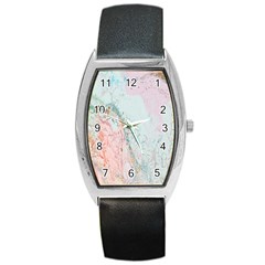 Geode Crystal Pink Blue Barrel Style Metal Watch by Mariart