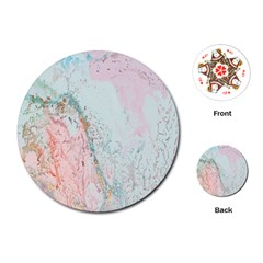 Geode Crystal Pink Blue Playing Cards (round)  by Mariart