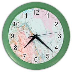 Geode Crystal Pink Blue Color Wall Clocks by Mariart