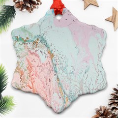 Geode Crystal Pink Blue Snowflake Ornament (two Sides) by Mariart