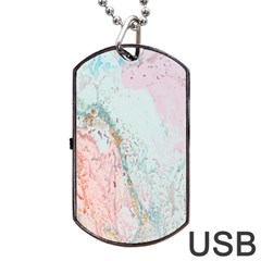 Geode Crystal Pink Blue Dog Tag Usb Flash (two Sides) by Mariart