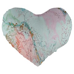 Geode Crystal Pink Blue Large 19  Premium Flano Heart Shape Cushions by Mariart