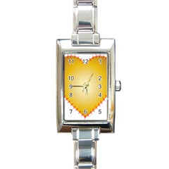 Heart Rhythm Gold Red Rectangle Italian Charm Watch