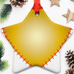 Heart Rhythm Gold Red Ornament (star) by Mariart