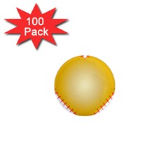 Heart Rhythm Gold Red 1  Mini Magnets (100 Pack) 