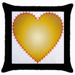 Heart Rhythm Gold Red Throw Pillow Case (black)